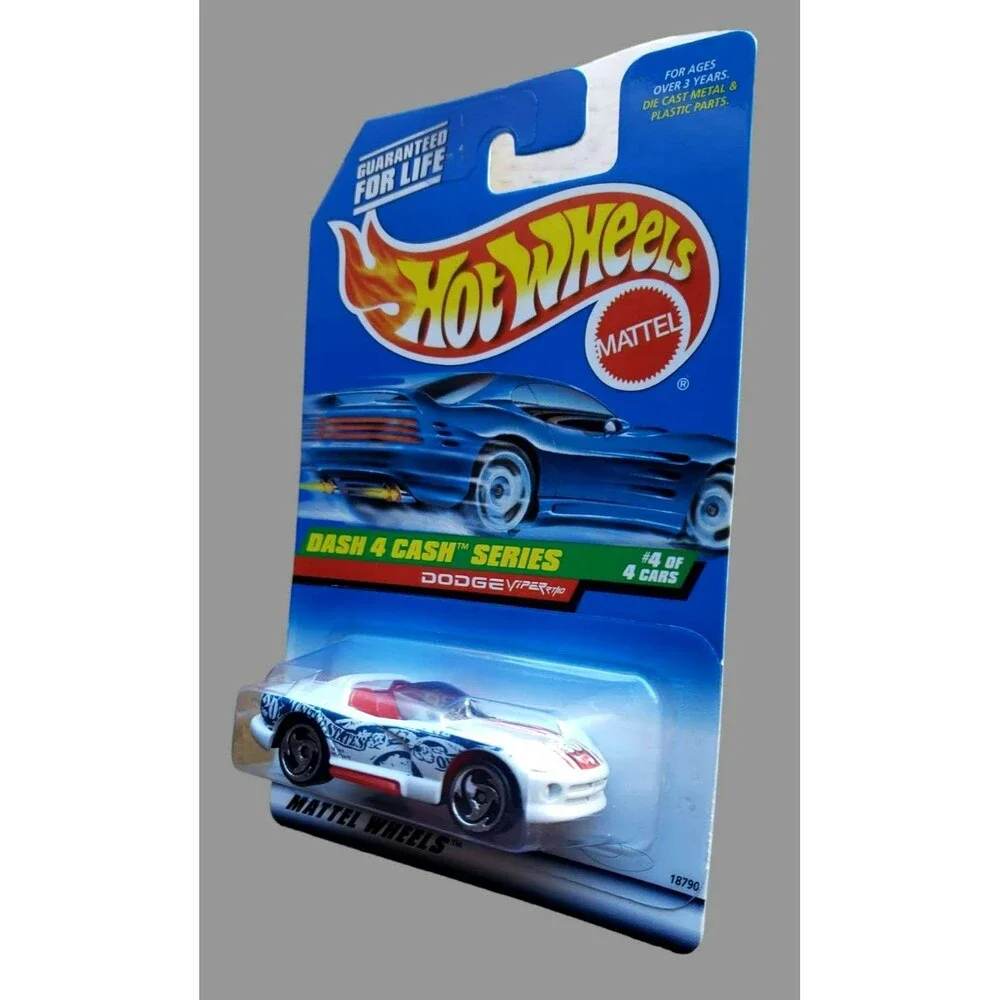 VTG 1998 Hot Wheels DODGE VIPER RT/10 Pearl White #724 DASH 4 CASH SERIES 4/4 SB